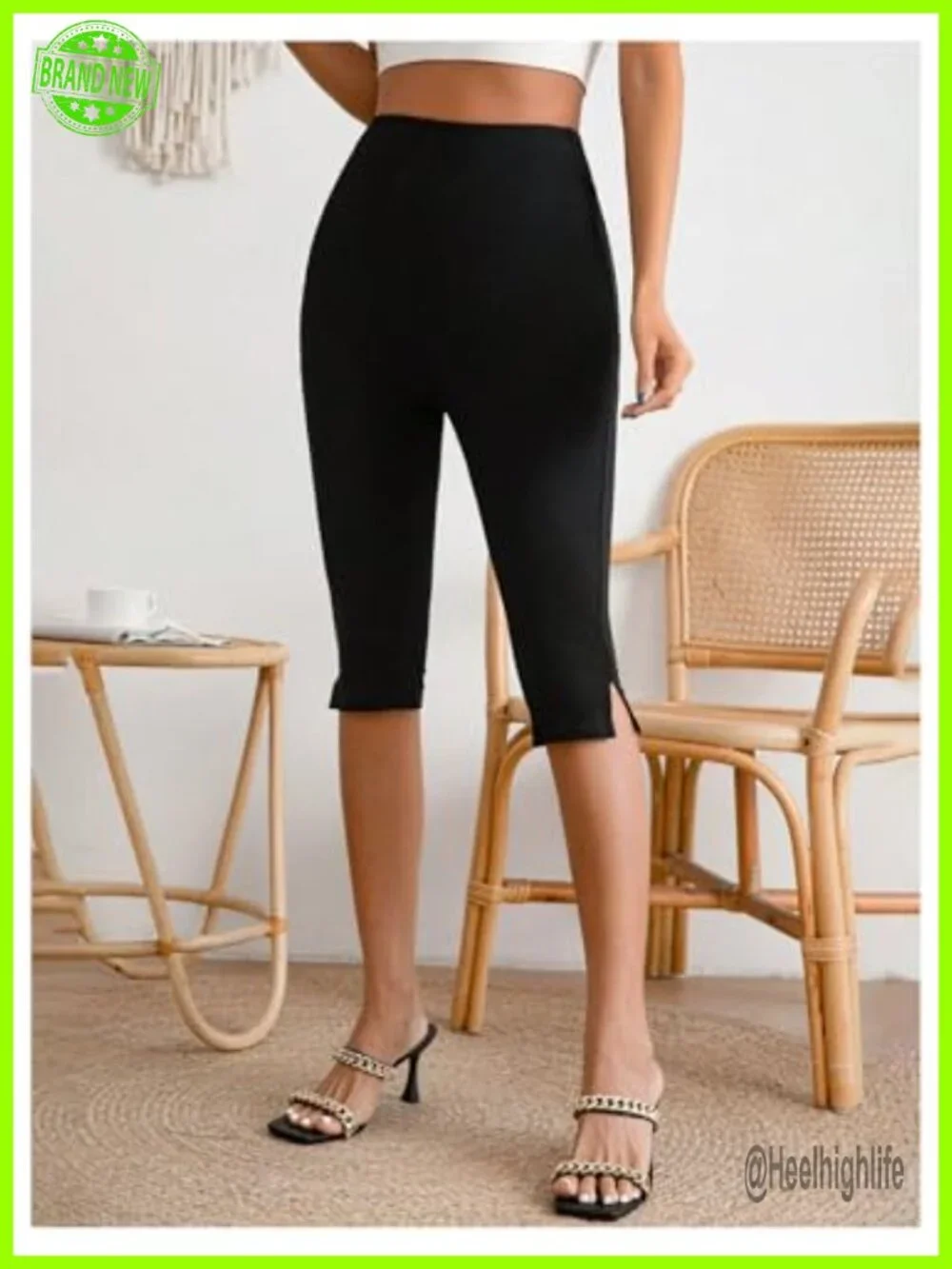 High Waisted Capri Leggings with Tummy Control